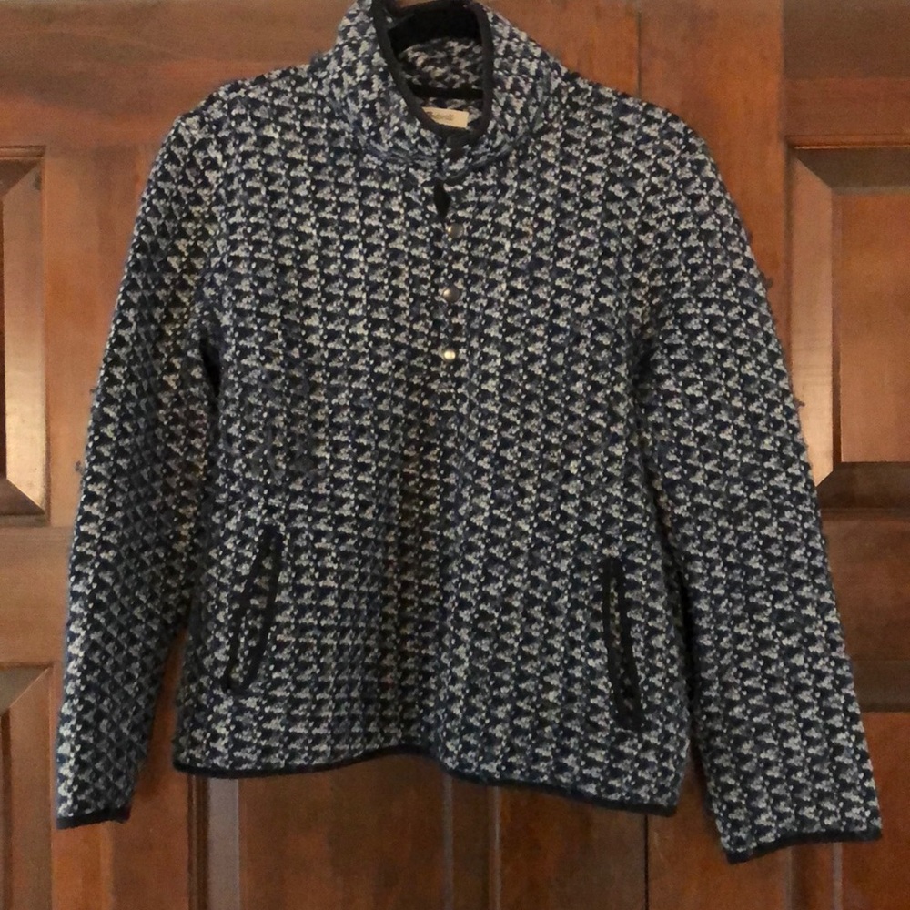 Madewell blue wool pullover sweater